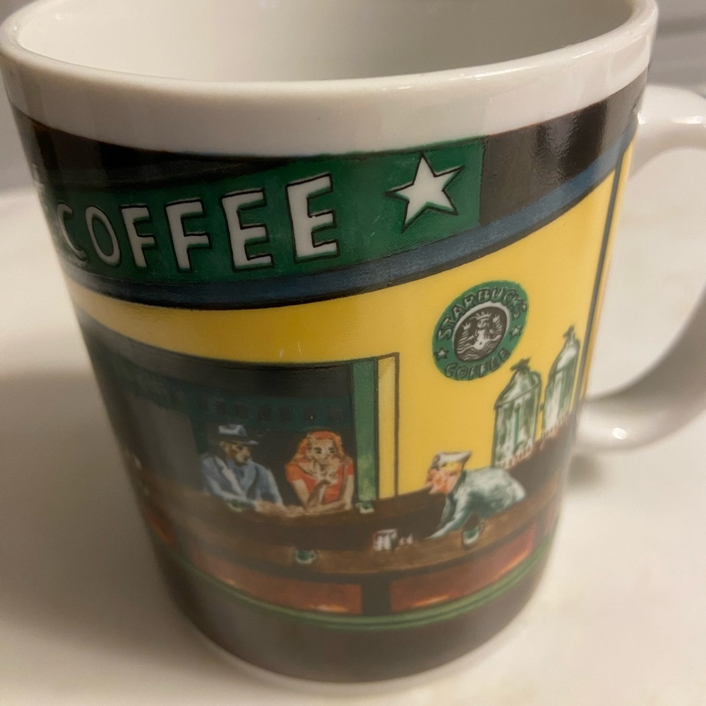Retired Chaleur bone china STARBUCKS EDWARD HOPPER NIGHTHAWKS DINER 12 oz Mug